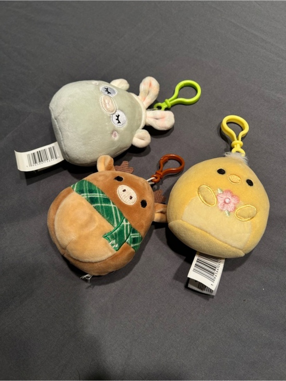 Set of 3- Squishmallow 3” Plush Toy Key Chains